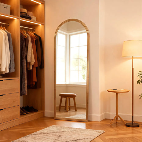 grand miroir arche bois