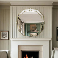 grand miroir biseaute ancien