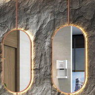 grand miroir ovale rose