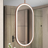 grand miroir ovale rose doré