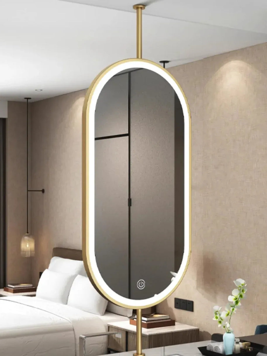 grand miroir ovale suspendu