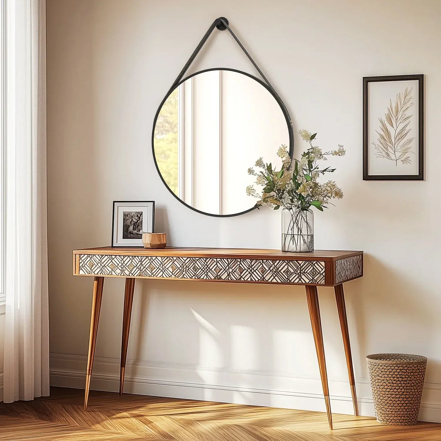 grand miroir rond mural