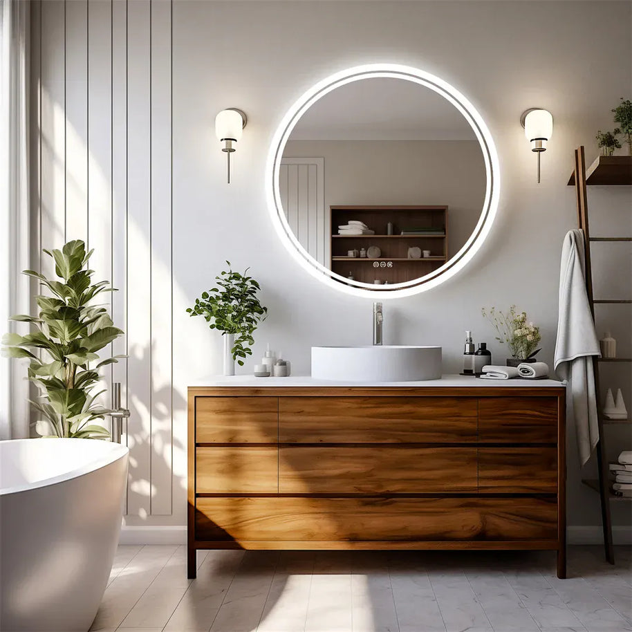 grand miroir rond salle de bain
