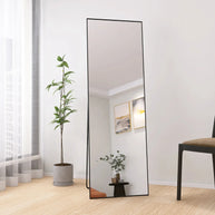 grand miroir sur pied noir
