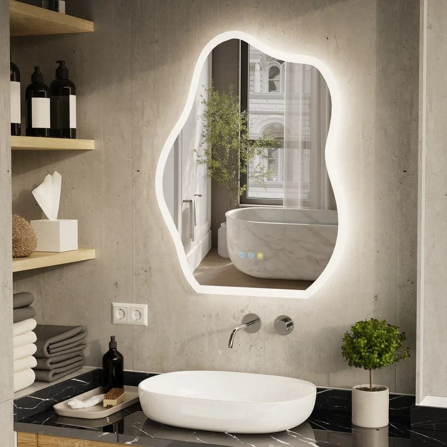 miroir LED forme organique