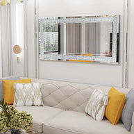 miroir argent salon cristal