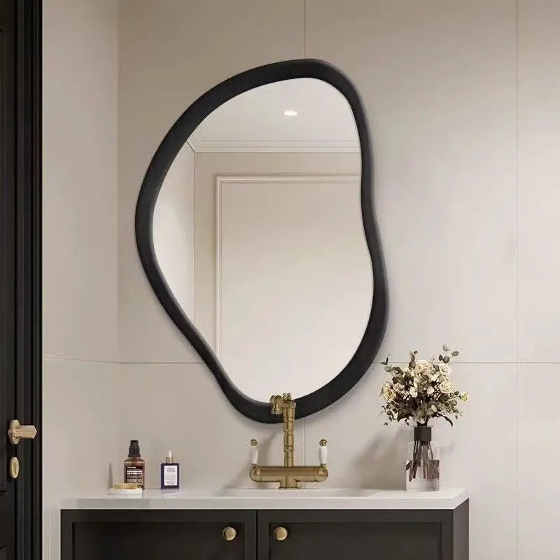 miroir asymetrique bois salle de bain