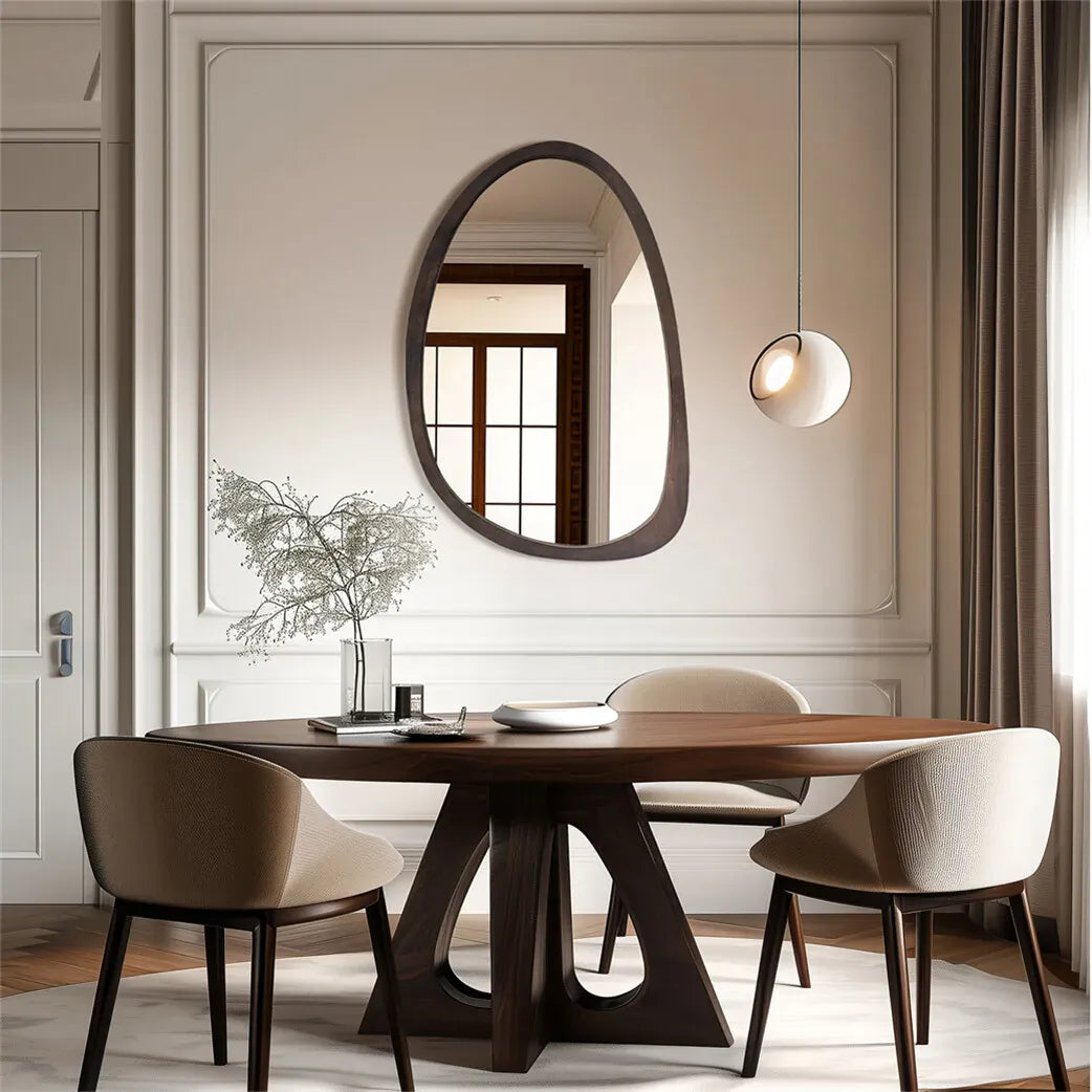 miroir avec cadre en bois