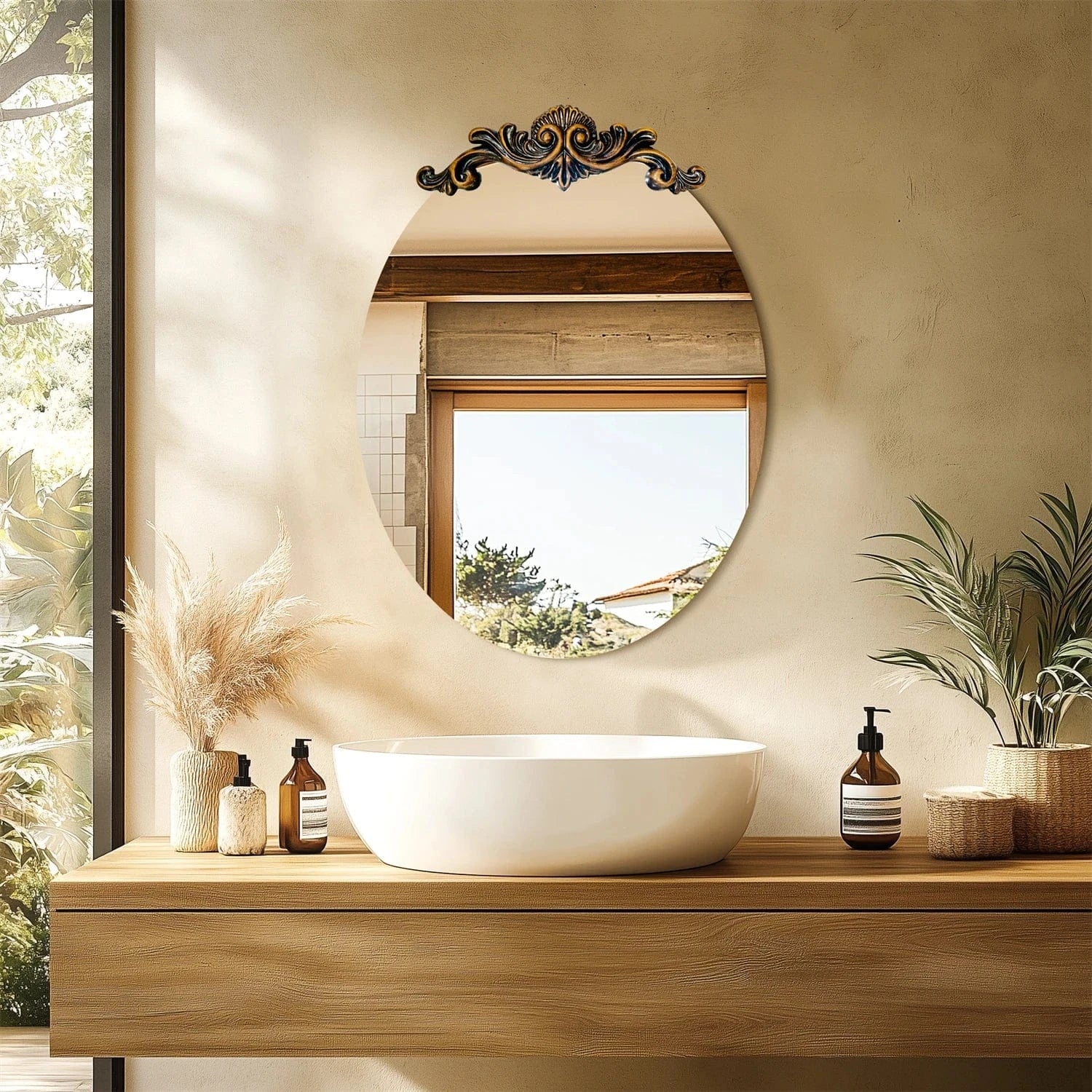 miroir baroque ovale