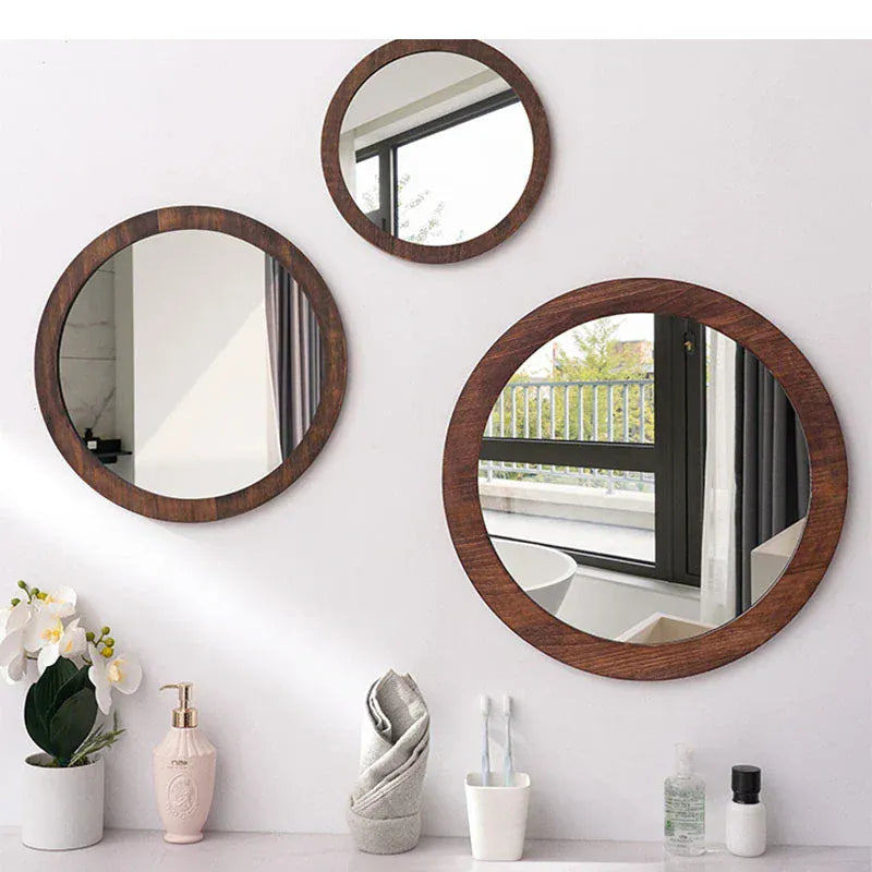 miroir bois rond