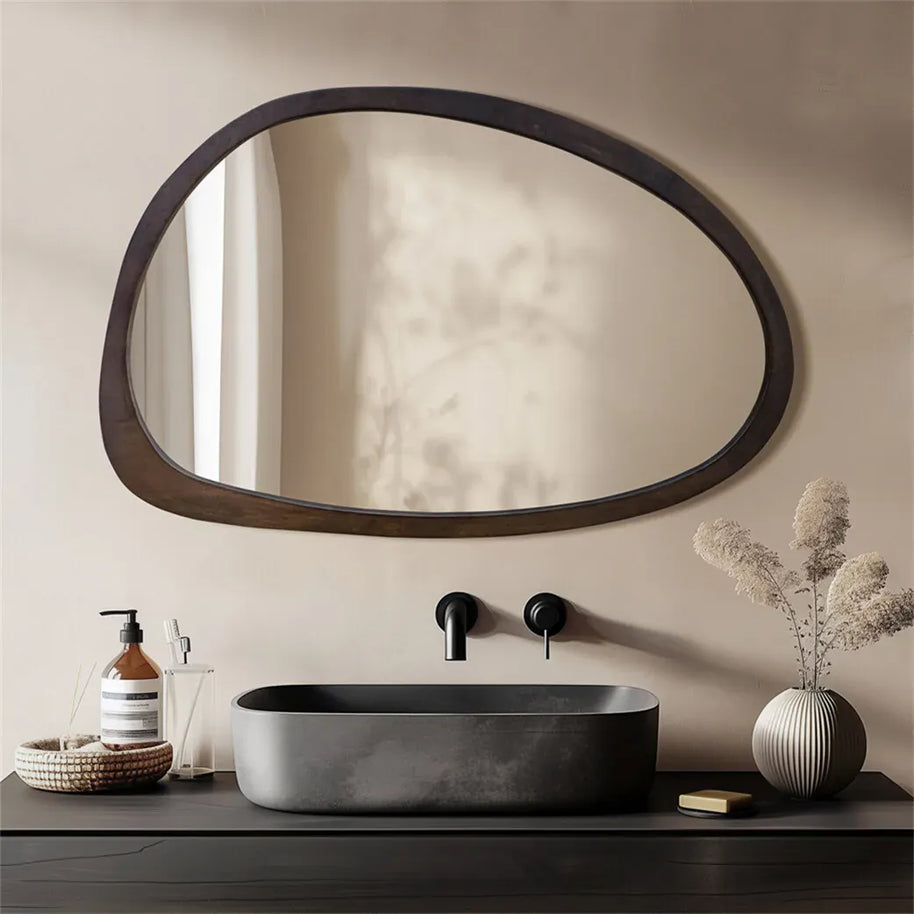 miroir cadre bois naturel