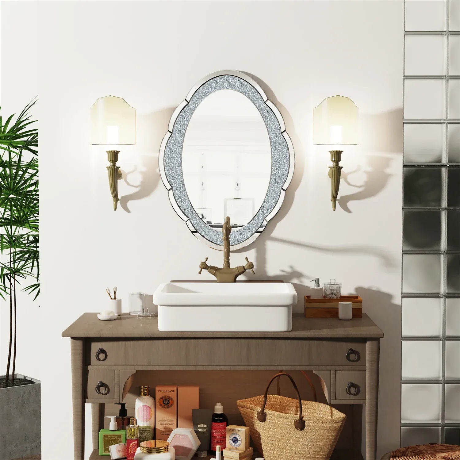 miroir cristal salle de bain