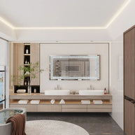 miroir en argent salle de bain