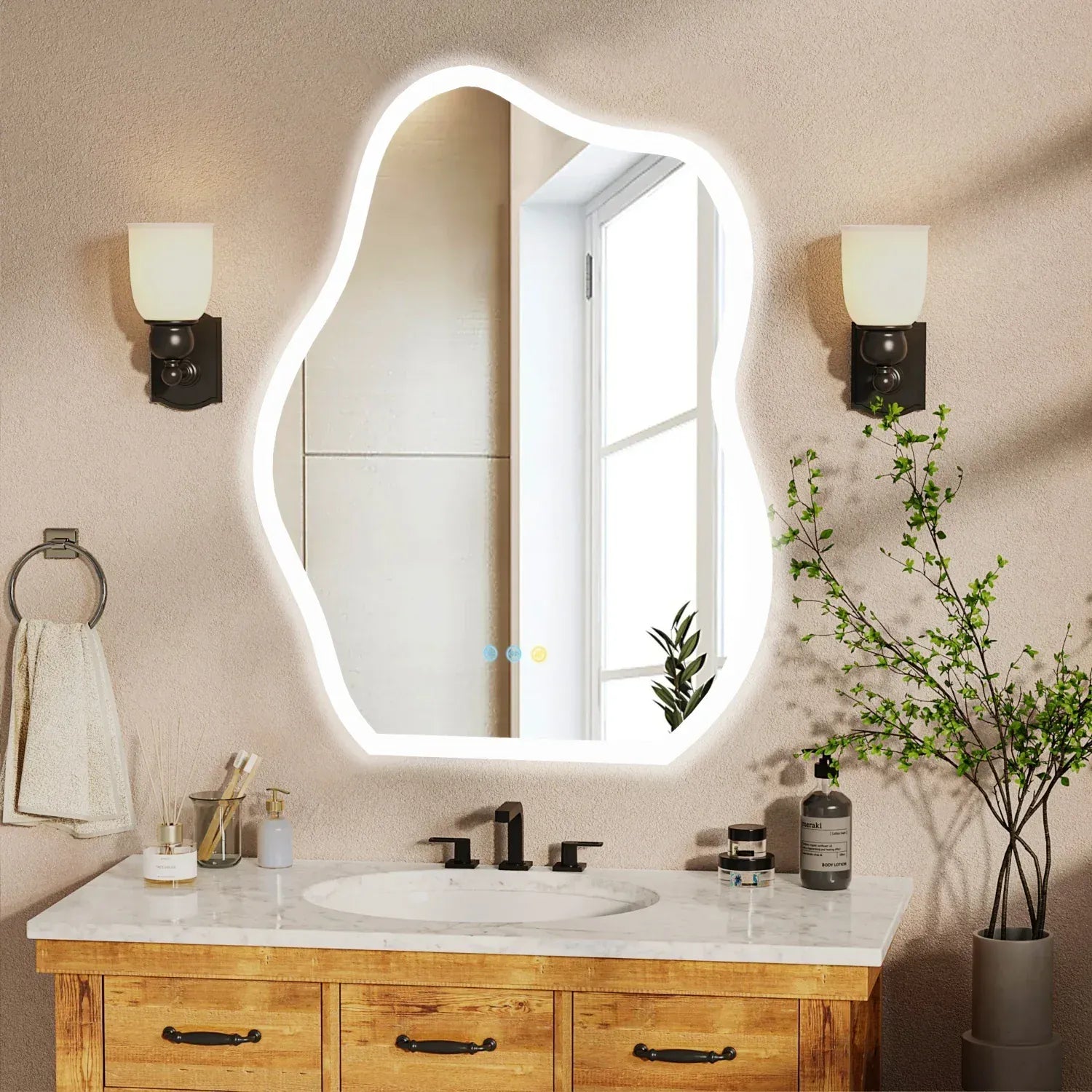 miroir forme organique LED