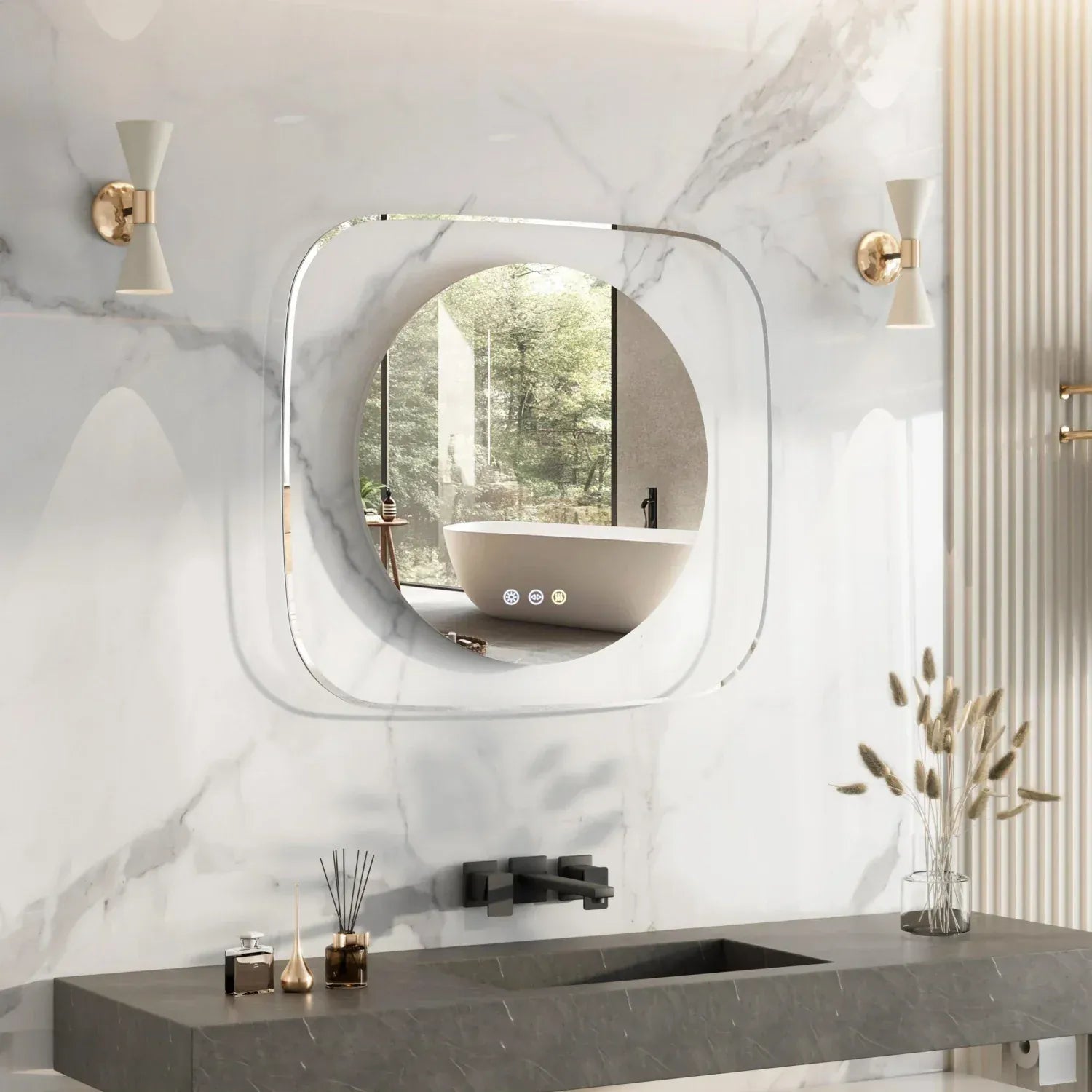 miroir led rond salle de bain