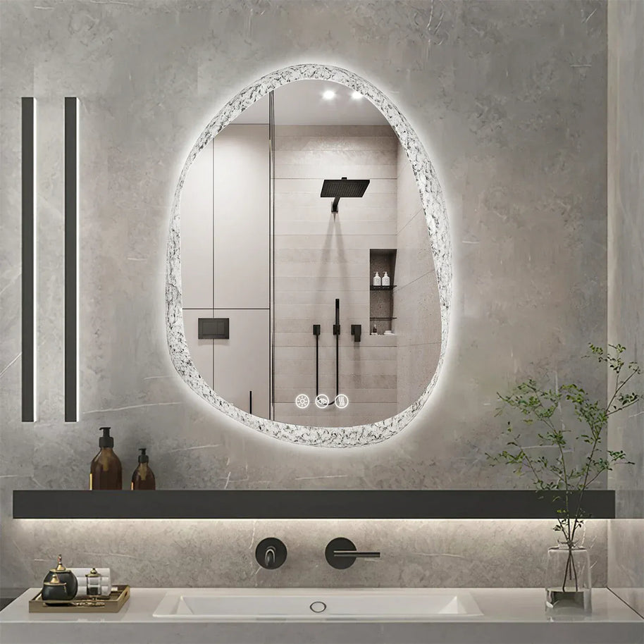 miroir led salle de bain asymétrique