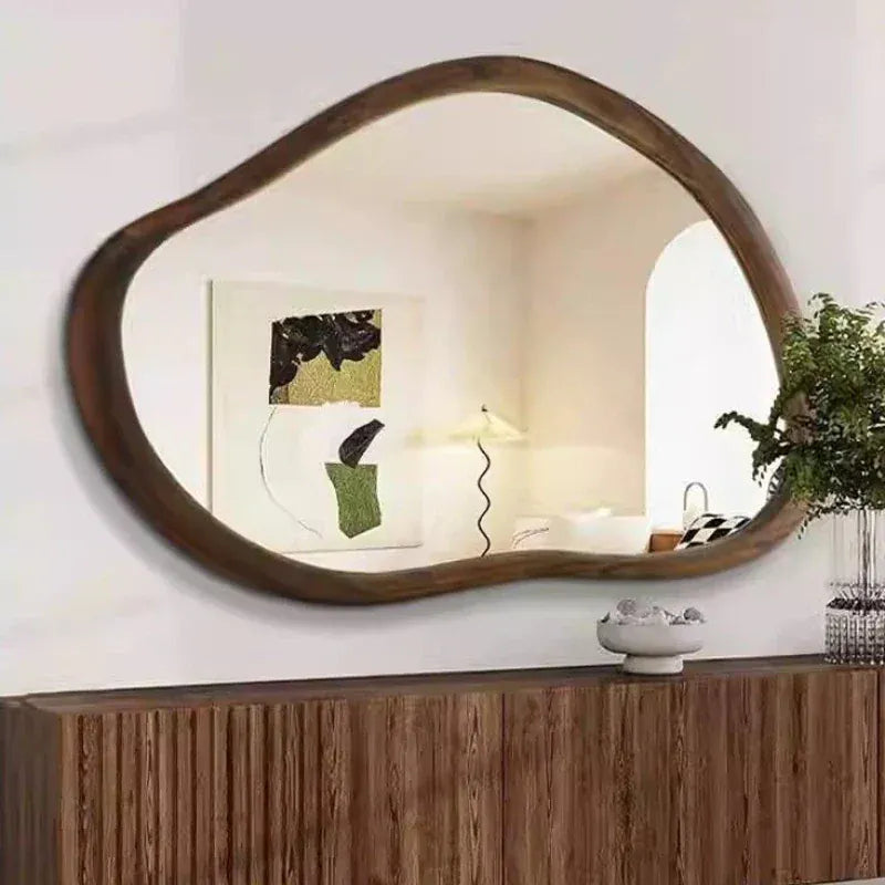 miroir mural asymetrique bois