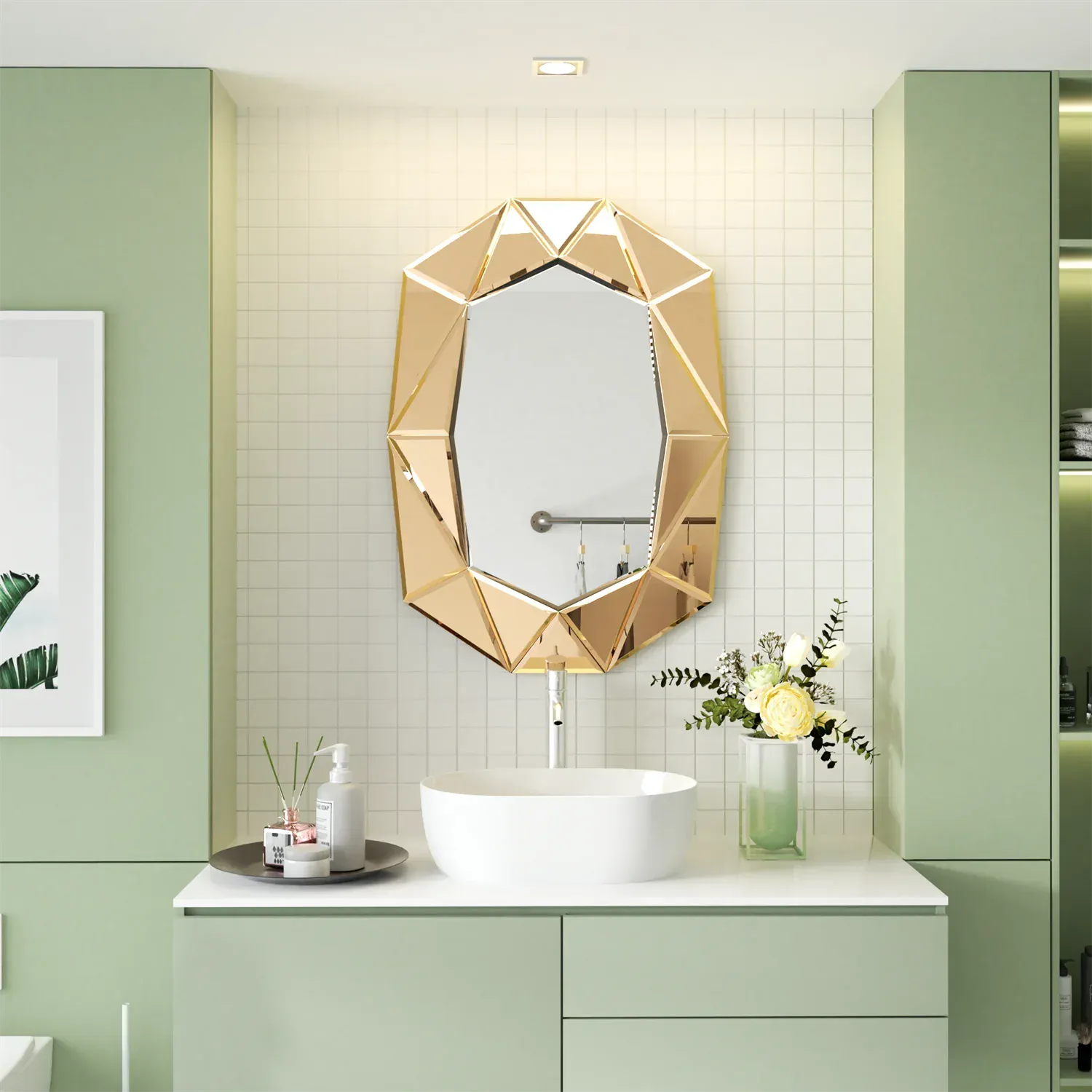 miroir mural asymetrique salle de bain