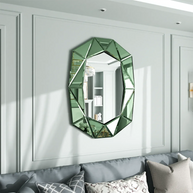 miroir mural asymetrique vert