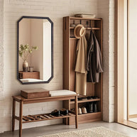 miroir mural bois naturel