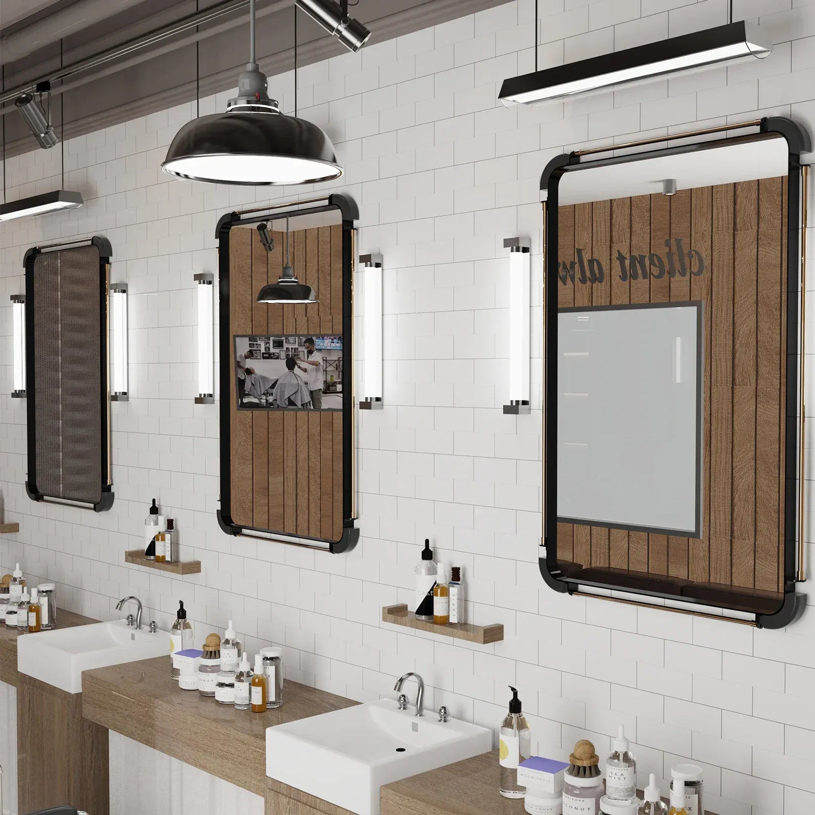 miroir mural vintage coiffure