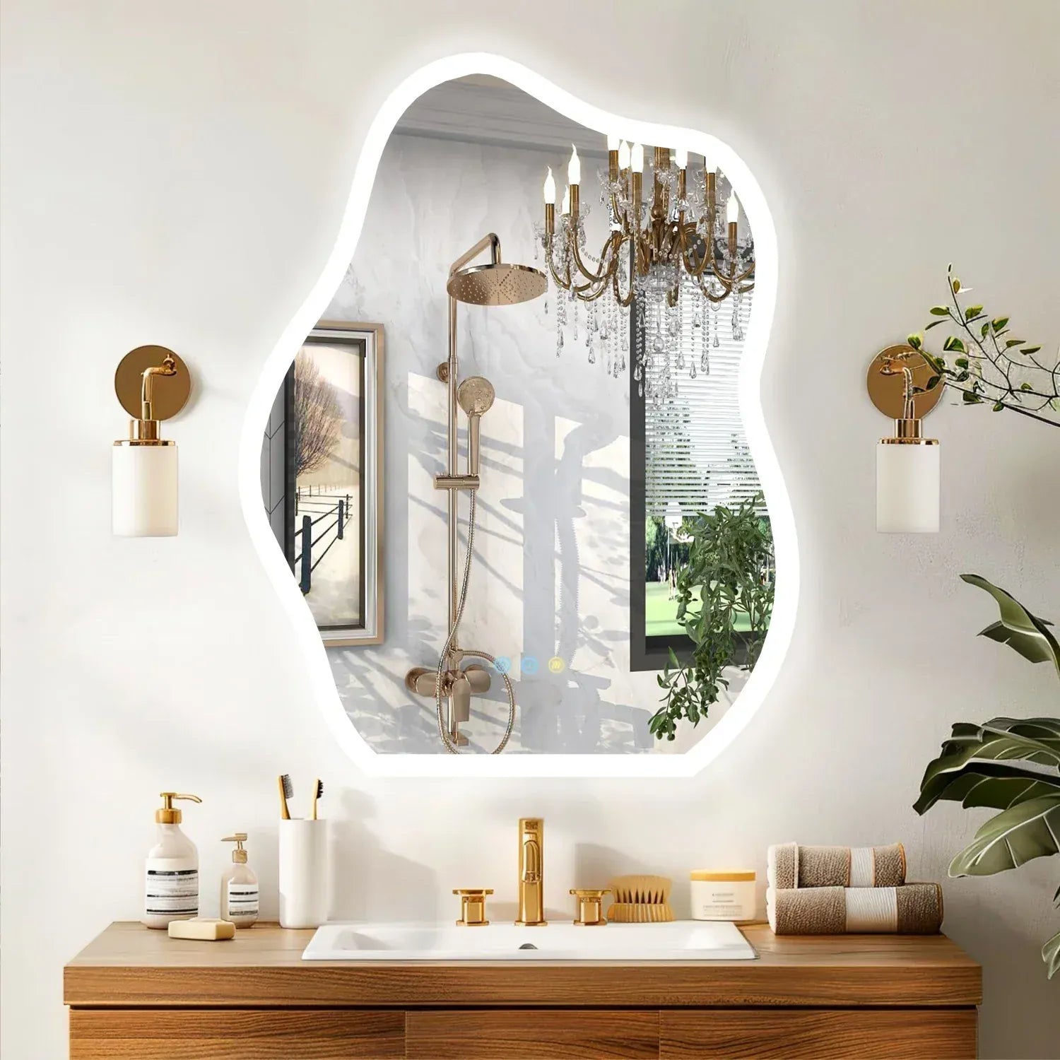 miroir organique LED salle de bain