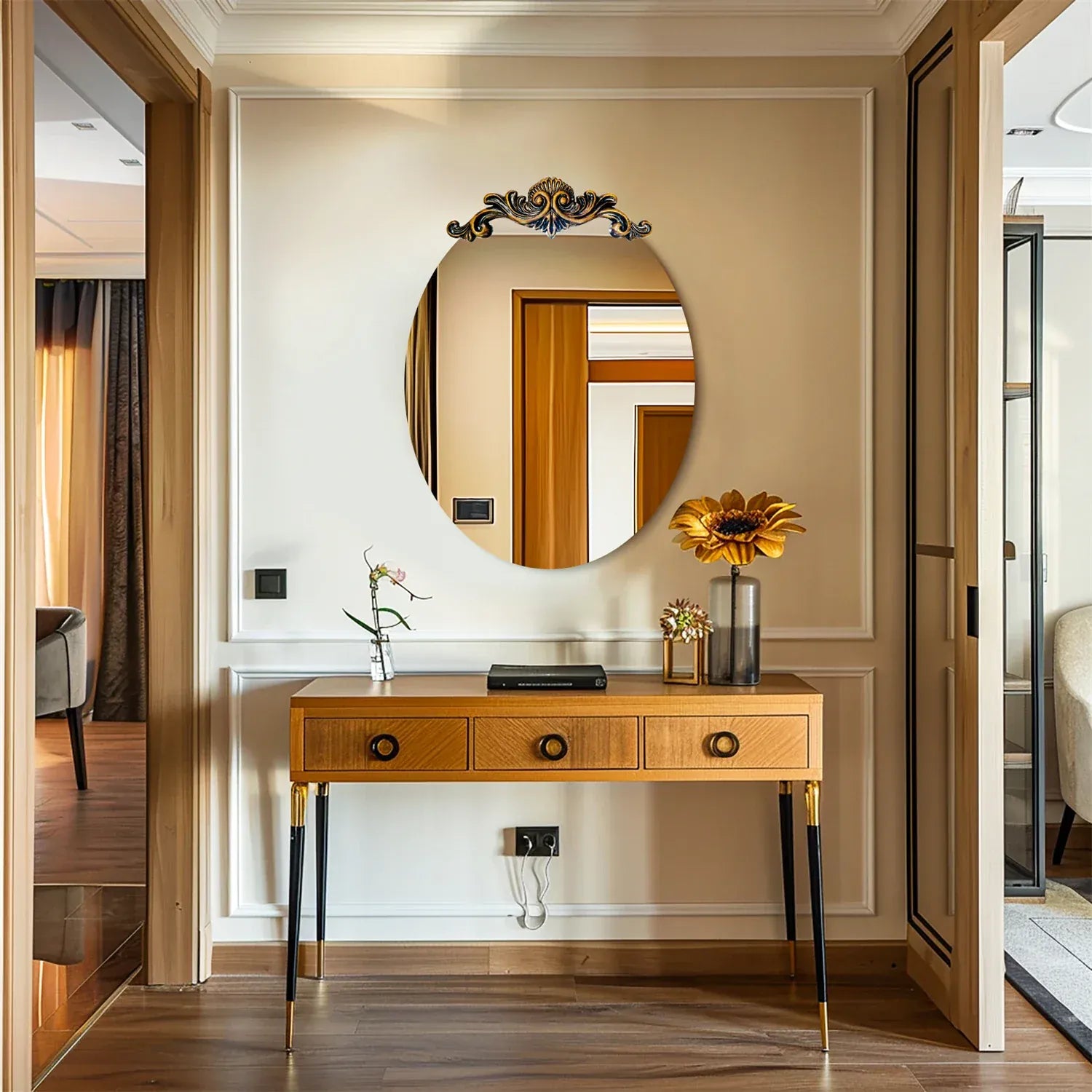 miroir ovale baroque