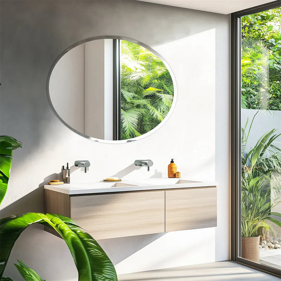 miroir ovale sans cadre salle de bain