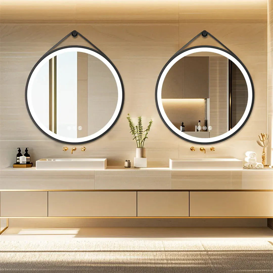 miroir rond avec led