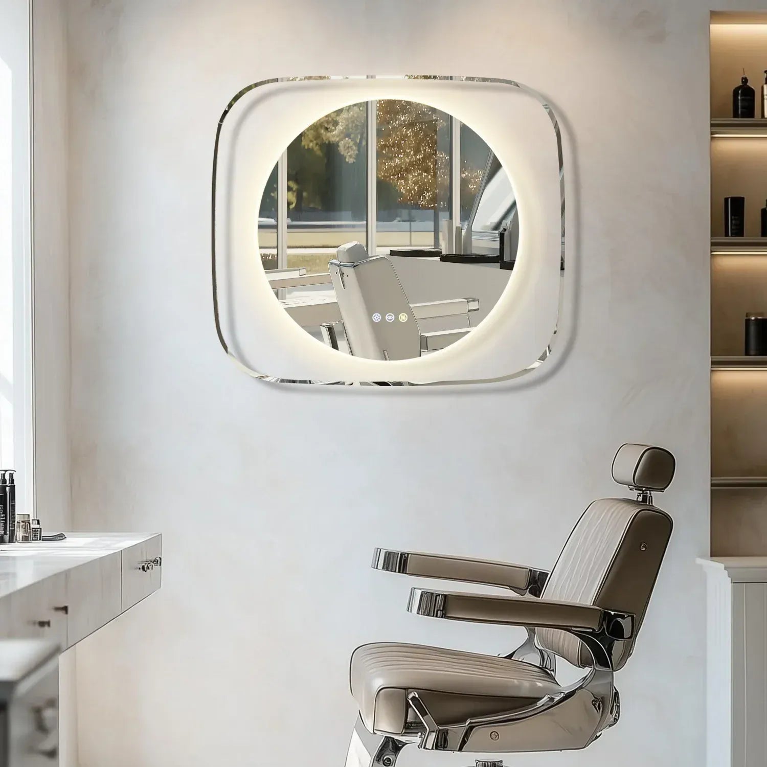 miroir rond blanc led salle de bain