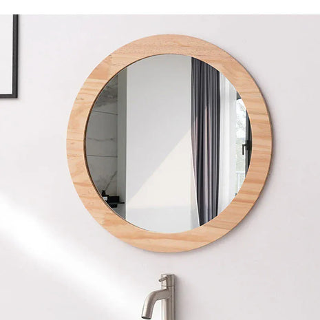miroir rond en bois