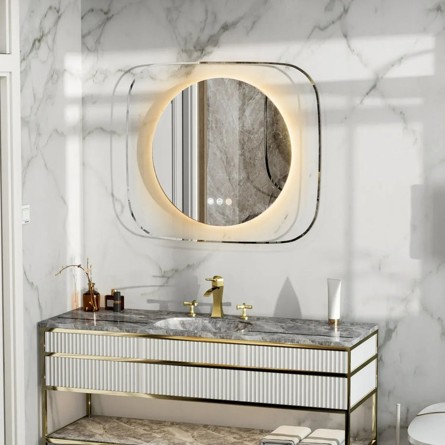 miroir rond led salle de bain 80 cm