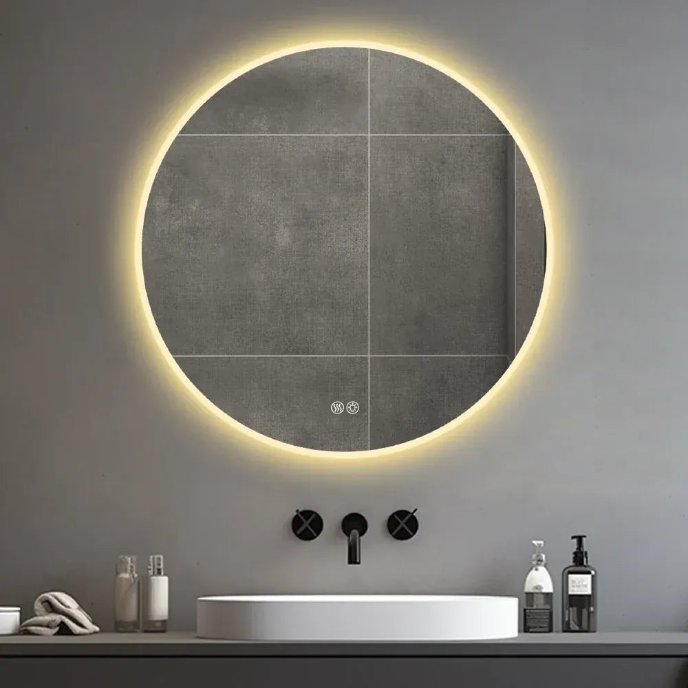 miroir rond led salle de bain 80 cm