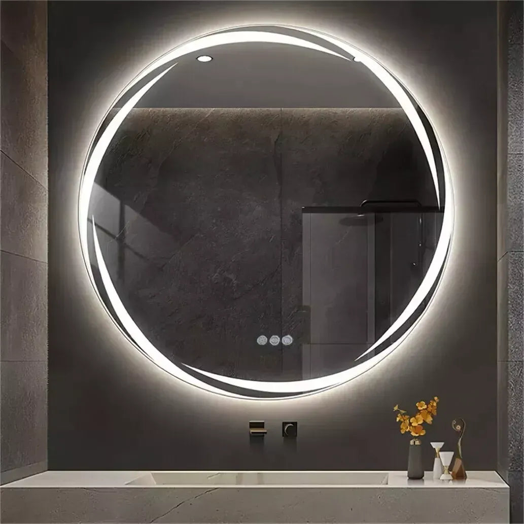 miroir rond lumineux salle de bain