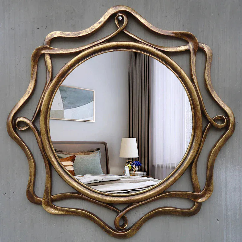 miroir rond salle de bain vintage
