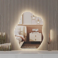 miroir salle de bain lumineux asymétrique