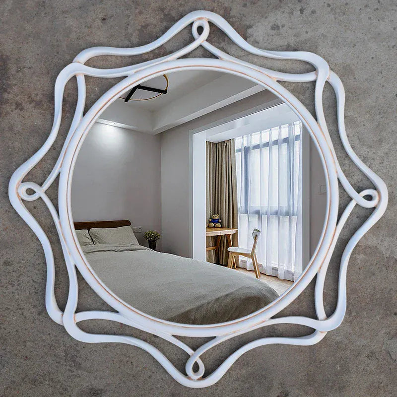 miroir salle de bain vintage blanc