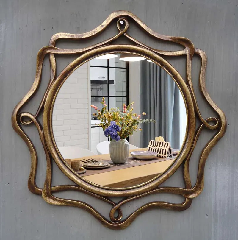 miroir salle de bain vintage dore