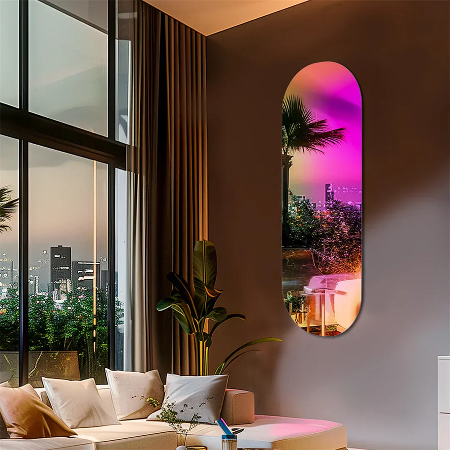 miroir salon coloré