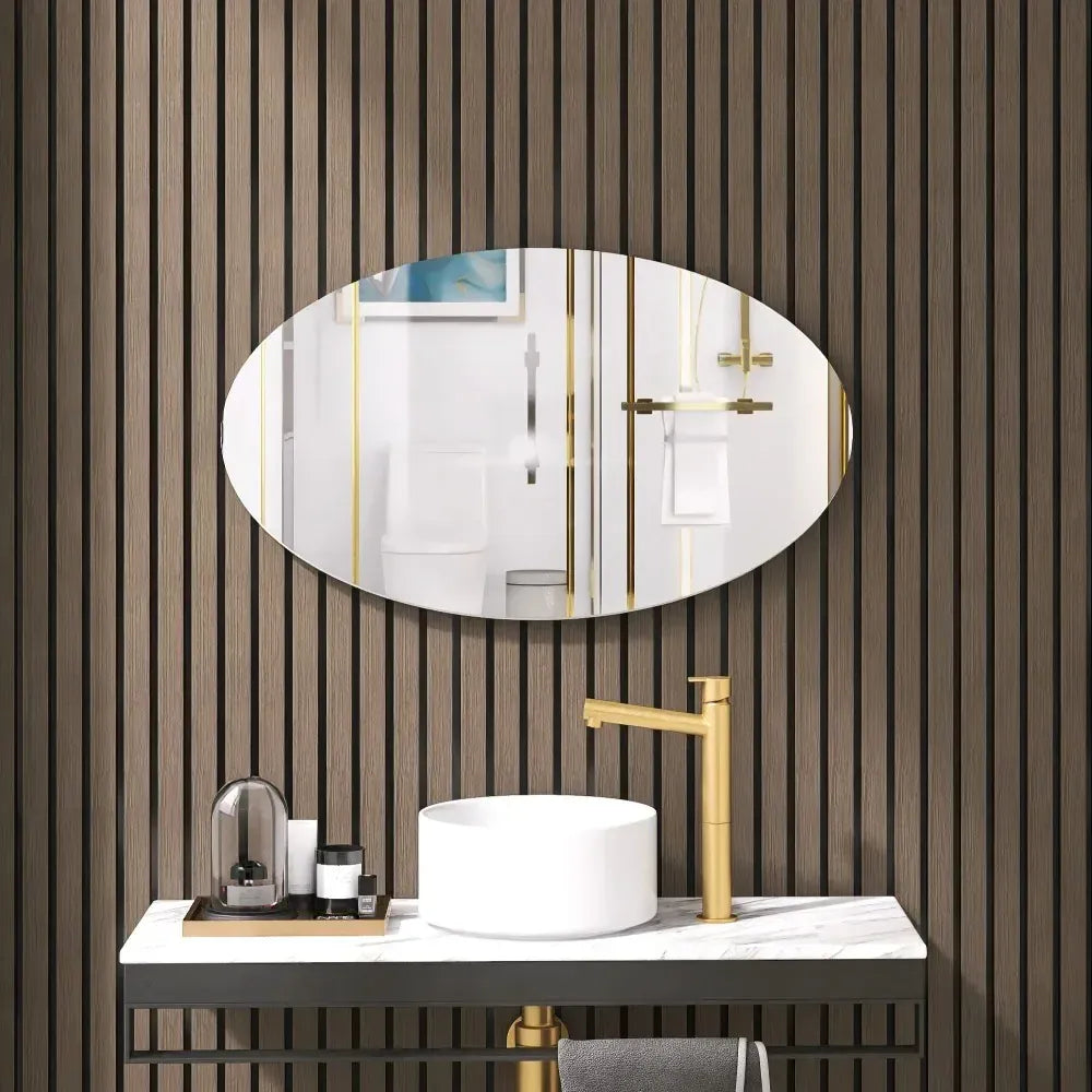 miroir sans cadre ovale salle de bain