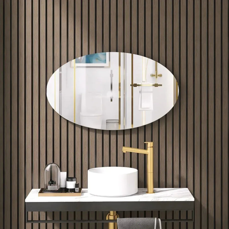miroir sans cadre ovale salle de bain