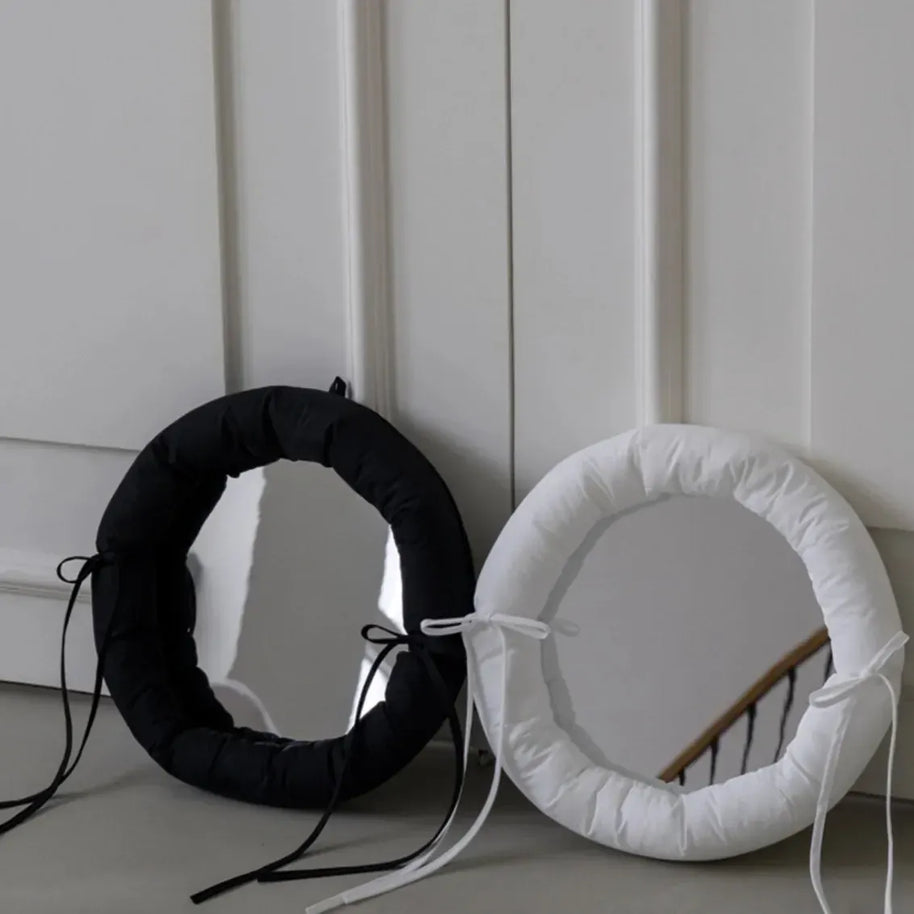 miroir tissu blanc noir