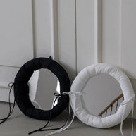 miroir tissu blanc noir