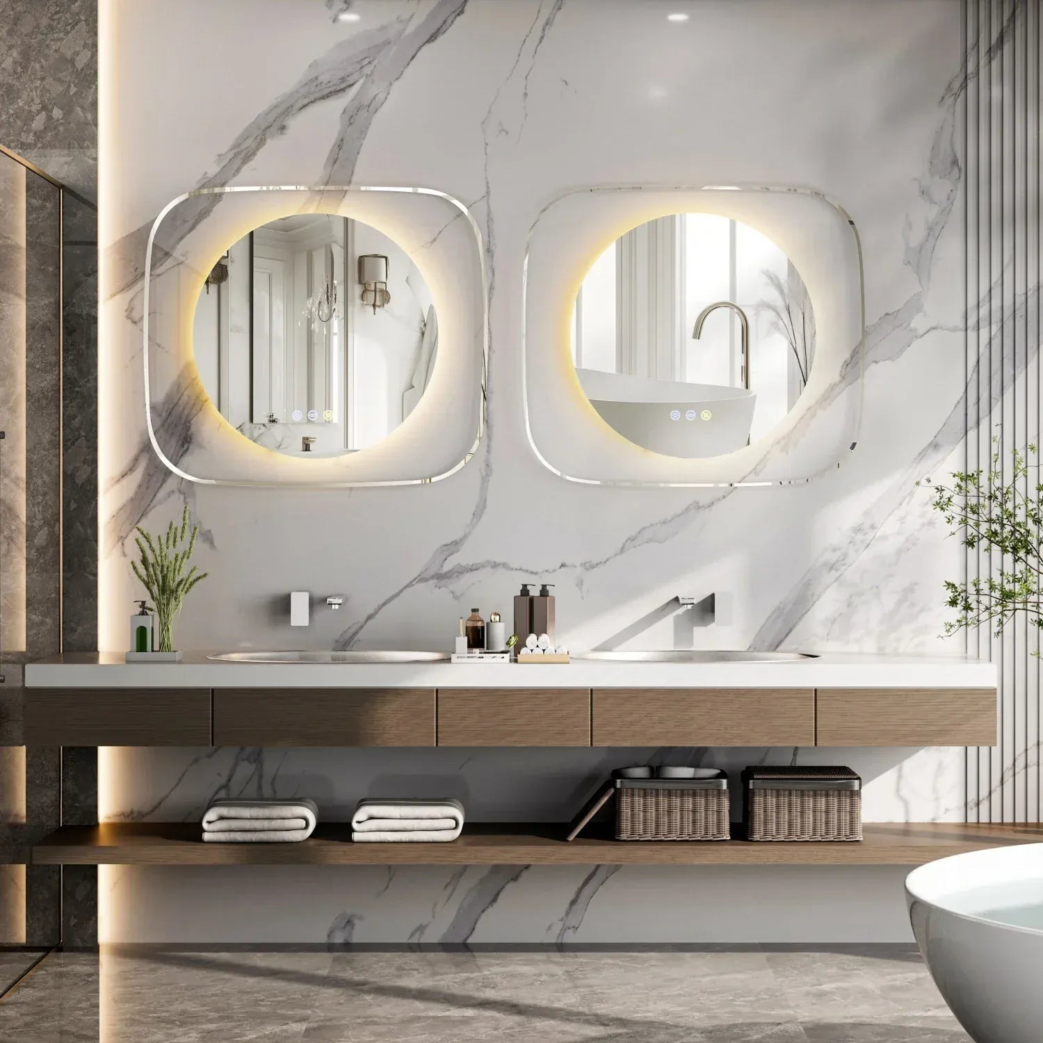 rond miroir led salle de bain